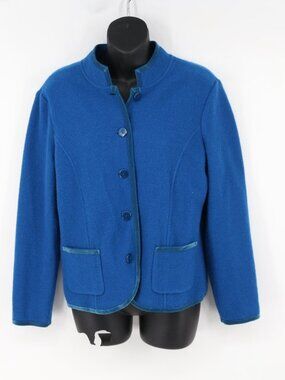 Vintage Talbots Blue Merino Wool Cardigan Blazer Buttons Small Petite Corpcore